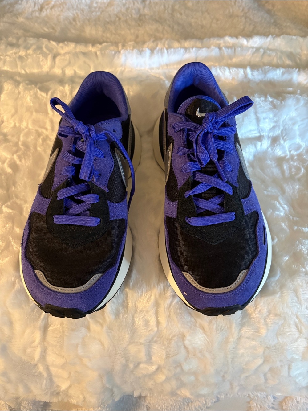 Nike Black and Purple Retro Running Sneakers